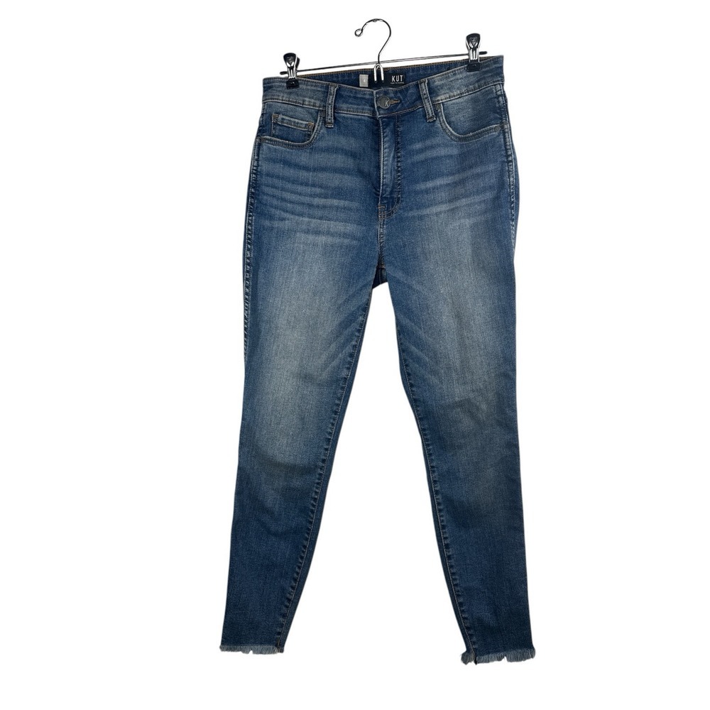 Kut From The Kloth Jeans Womens 4 Blue Denim Donna High Rise Fab Ab Ankle Skinny